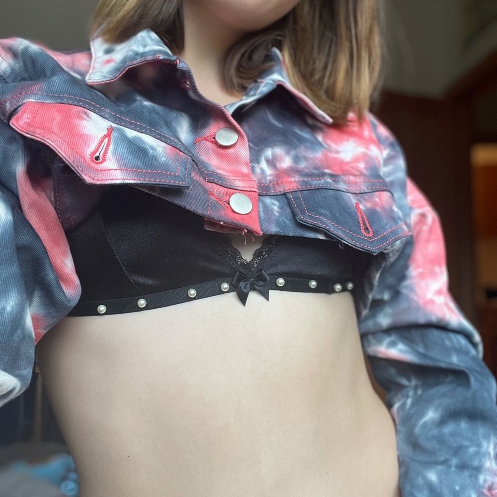 Tie dye cropped denim (ravewear)